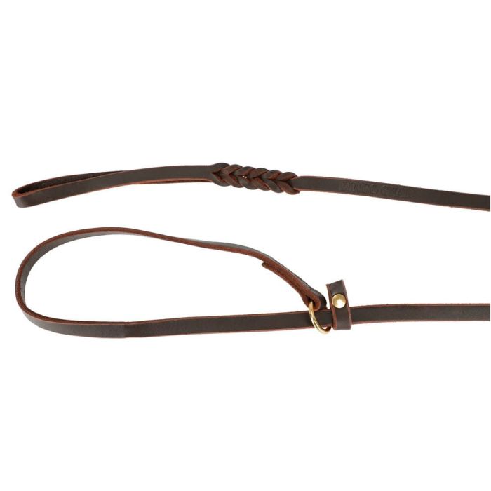 Dingo Gear Correa collar de cuero 12 mm x 2,5 m