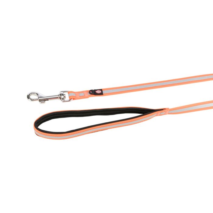 Correa de rastreo Trixie Easy Life reflectante color naranja con asa de neopreno negro acolchada extendida