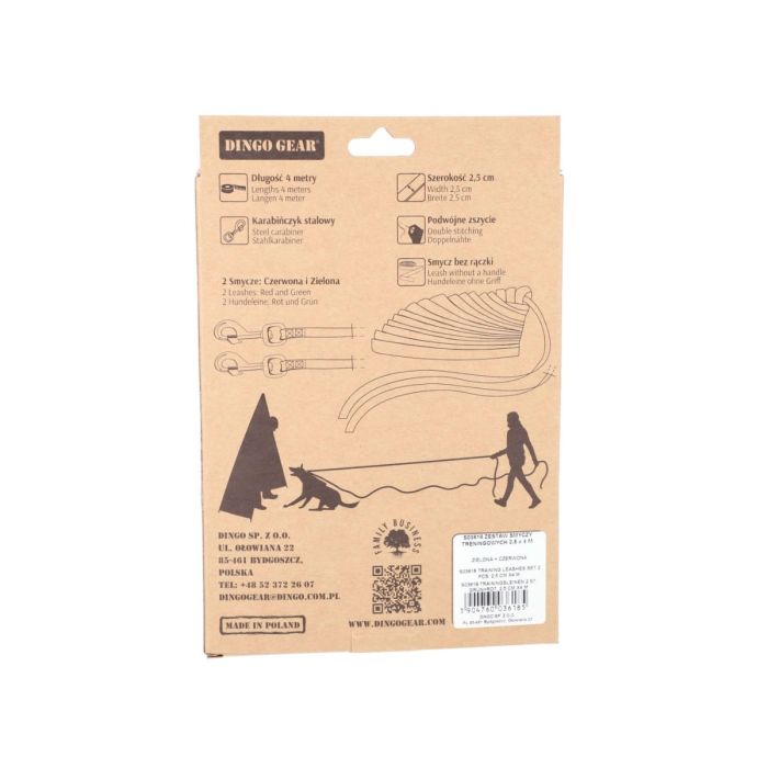 Dingo Gear Juego de dos correas para entrenamiento sin asa 25 mm x 4 m