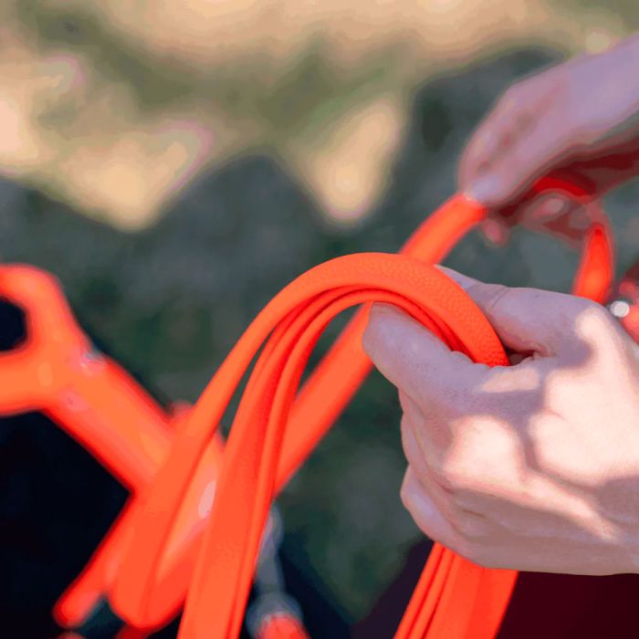 HS Sprenger Correa naranja de Biothane Footballgrip 16 mm sin asa
