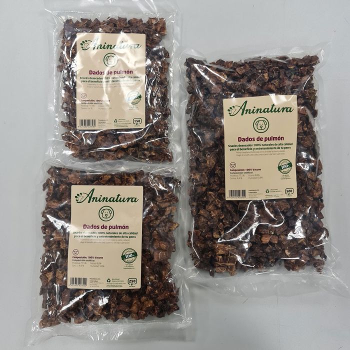 Aninatura Snacks de dados de pulmón de vacuno