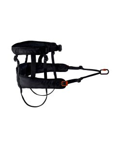 Cinturón de canicross Non-stop CaniX Belt 3.0 negro con mosquetón de seguridad a rosca y correas perineales