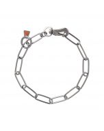 Collar de acero inoxidable HS Sprenger con eslabones largos y mosquetón de ajuste rápido para perros.