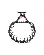 Collar de adiestramiento Sprenger Ultra-Plus en acero negro con cierre Whale Tail, placa central y tracción limitada