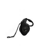 Correa extensible Flexi Giant Black Edition de 8 metros para perros grandes de hasta 50 kg, con carcasa y cinta negra.