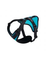 Arnés Julius-K9 Longwalk Light, diseño ergonómico en Y con acolchado de neopreno, sistema Duo-Flex® y detalles reflectantes para mayor comodidad y seguridad en paseos largos.