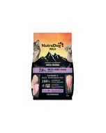 Saco de alimento semihúmedo NutraDog WILD para cachorros con 78% de carne fresca.