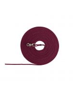 Correa de rastreo Trixie redonda de 6mm en color sangría, fabricada en cuerda náutica y enrollada para mostrar su mosquetón metálico.