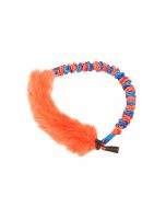 Tug-E-Nuff Bungee Ring naranja y azul de piel sintética para juego y adiestramiento canino
