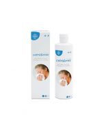 Bote de loción Vetriderm Bayer 350ml junto a su caja original sobre fondo blanco