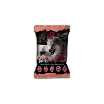 Alpha Spirit Snack de Hígado 50 g para perros – sin cereales, con hígado, pollo y pescado fresco