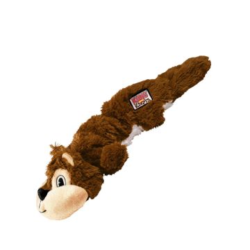 KONG Knots Scrunch Ardilla – Juguete interactivo para perros con cuerda interna, lados flexibles y sonido. Sin relleno para mayor limpieza – Zona K9