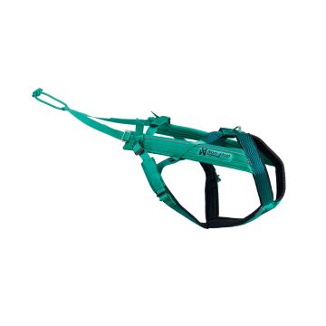 Arnés de tiro Non-stop dogwear Freemotion 5.0 color aqua mostrando diseño ergonómico frontal en Y
