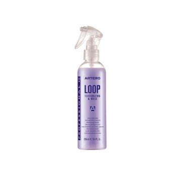 Bote de spray Artero Loop morado para perros de pelo rizado y cordones fondo blanco