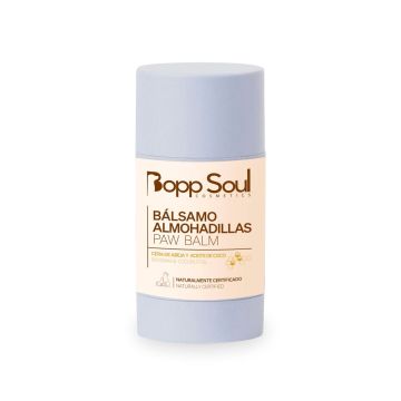 Stick cerrado del bálsamo protector de almohadillas Bopp Soul color lavanda con etiqueta descriptiva