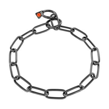 HS Sprenger Collar eslabón largo de acero inoxidable negro 4 mm
