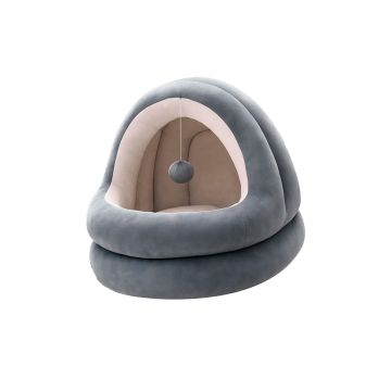 Onlyfresh Snuggle Nest cama nido estilo yurta en terciopelo gris