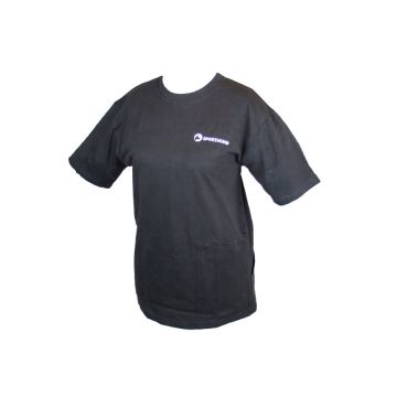 Camiseta Sporthund con bolsillos para entrenamiento canino, color negro, vista frontal y trasera.