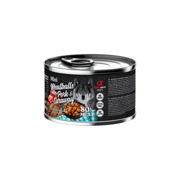 Albóndigas de Cerdo y Alcaravea 200g – Alimento húmedo natural completo con carne fresca y alcaravea para perros adultos – Zona K9