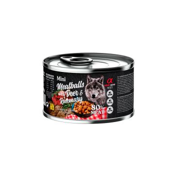 Albóndigas de Ciervo y Romero 200gr – Alimento húmedo natural con carne fresca para perros adultos, con especias aromáticas – Zona K9