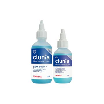 Gel dental CLUNIA Maintenance Zn con zinc y taurina para perros, fácil de aplicar