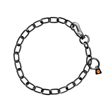 HS Sprenger Collar eslabón ajustable de acero inoxidable negro 3 mm