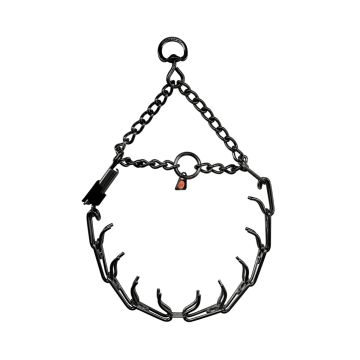 HS Sprenger Collar Ultra-Plus acero inoxidable negro giratorio con cierre ClicLock