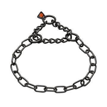 HS Sprenger Collar mediano con restricción de acero inoxidable negro 3 mm