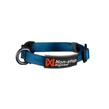 Collar para perro azul Non-stop dogwear Tumble vista completa fondo blanco