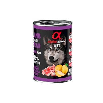 Alpha Spirit Alimento húmedo de cordero con pera 400 g