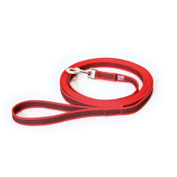 Julius-K9 Correa roja de goma entretejida 20 mm con asa