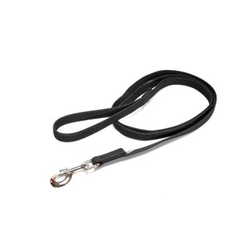Julius-K9 Correa negra de goma entretejida 20 mm con asa