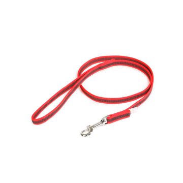 Julius-K9 Correa roja de goma entretejida 14 mm con asa