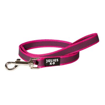 Julius-K9 Correa rosa de goma entretejida 20 mm con asa