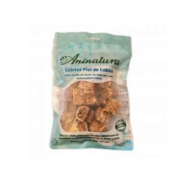 Aninatura cubitos de piel de lubina 100g, snack natural para perros y gatos, rico en omega 3