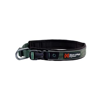 Collar para perro Roam Non-stop dogwear color verde acolchado con cierre seguridad
