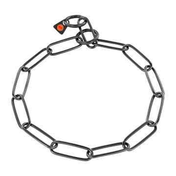 HS Sprenger Collar eslabón largo de acero inoxidable negro 3 mm