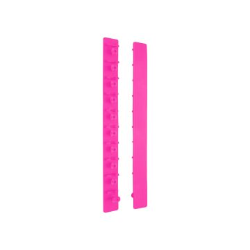 Par de fundas Flexcover HS Sprenger en color rosa, detalle de las pestañas de ajuste para eslabones.