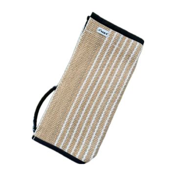 Funda mordedor HST de yute reforzado con rayas blancas y asa negra lateral