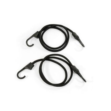 Gomas expansoras negras con gancho para fijación de redes o lonas al coche, pack de 2 unidades de 50 cm