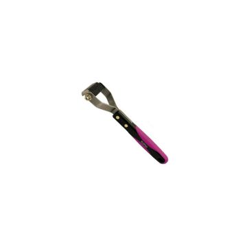 Herramienta de deslanado para perro Ibañez Coat de 12 hojas con mango ergonómico negro y fucsia.