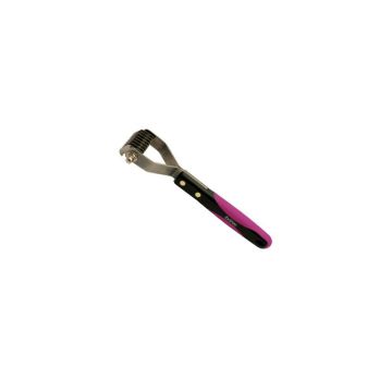 Herramienta de deslanado para perro Ibañez Coat de 8 hojas con mango ergonómico negro y fucsia.