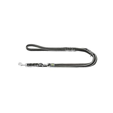 Correa Hunter Hilo Ajustable Antracita de 20 mm de ancho y 2 metros de largo para perro, con malla 3D y mosquetón metálico.