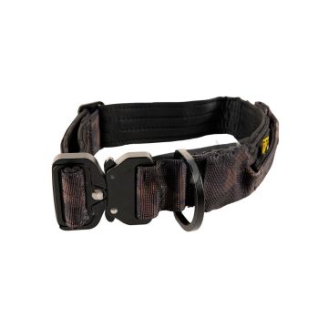Collar Iron Power camuflaje oscuro con asa plegable, resistente y cómodo para perros medianos y grandes – Zona K9