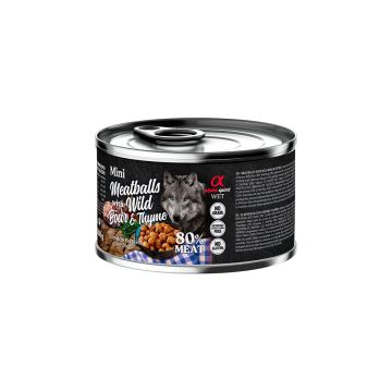 Albóndigas de Jabalí y Tomillo – Alimento húmedo premium natural con carne fresca y tomillo, para perros adultos – Zona K9