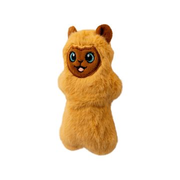 Kong Snuzzles Mini Llama XS vista frontal peluche para perros pequeños color marrón claro
