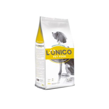 Saco de pienso natural para perros adultos Lenda L-ÚNICO Pollo, con carne de pollo, alta digestibilidad y refuerzo del sistema inmune