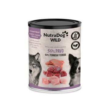 NutraDog Wild Gourmet lata de pavo, ternera y cerdo