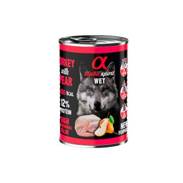 Alpha Spirit Alimento húmedo de pavo con pera 400 g