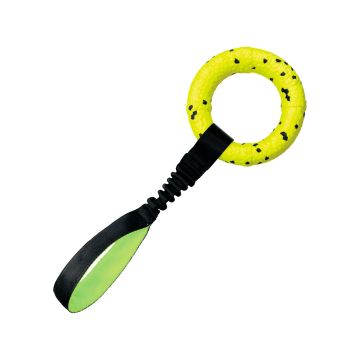 KONG Reflex Tug – Juguete interactivo ultrarresistente con correa elástica para perros – Zona K9
